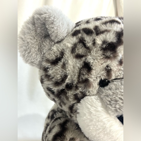 Animal Adventure White Gray & Black Leopard Print Plush 18” Soft Stuffed Animal - Picture 10 of 16